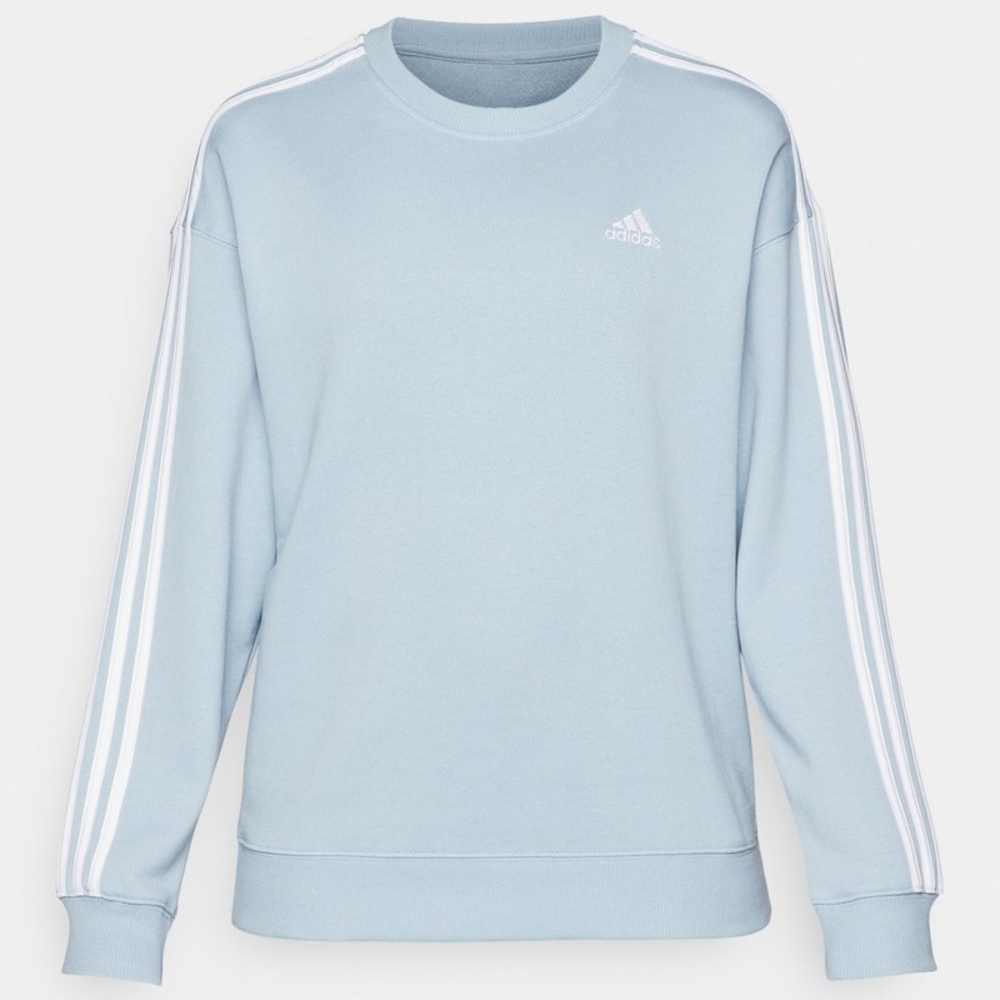 Adidas Blue Crewneck Sweater with Signature Stripes , Size 2XL